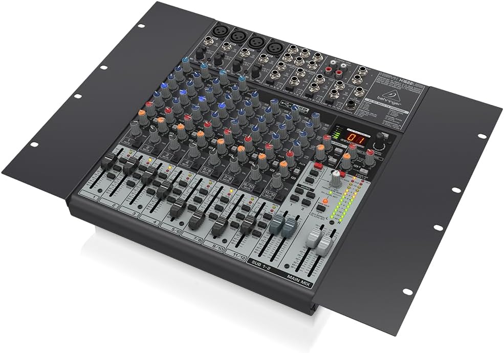 Mesa de som Behringer X1622USB 12 canais para rack com compressor e USB