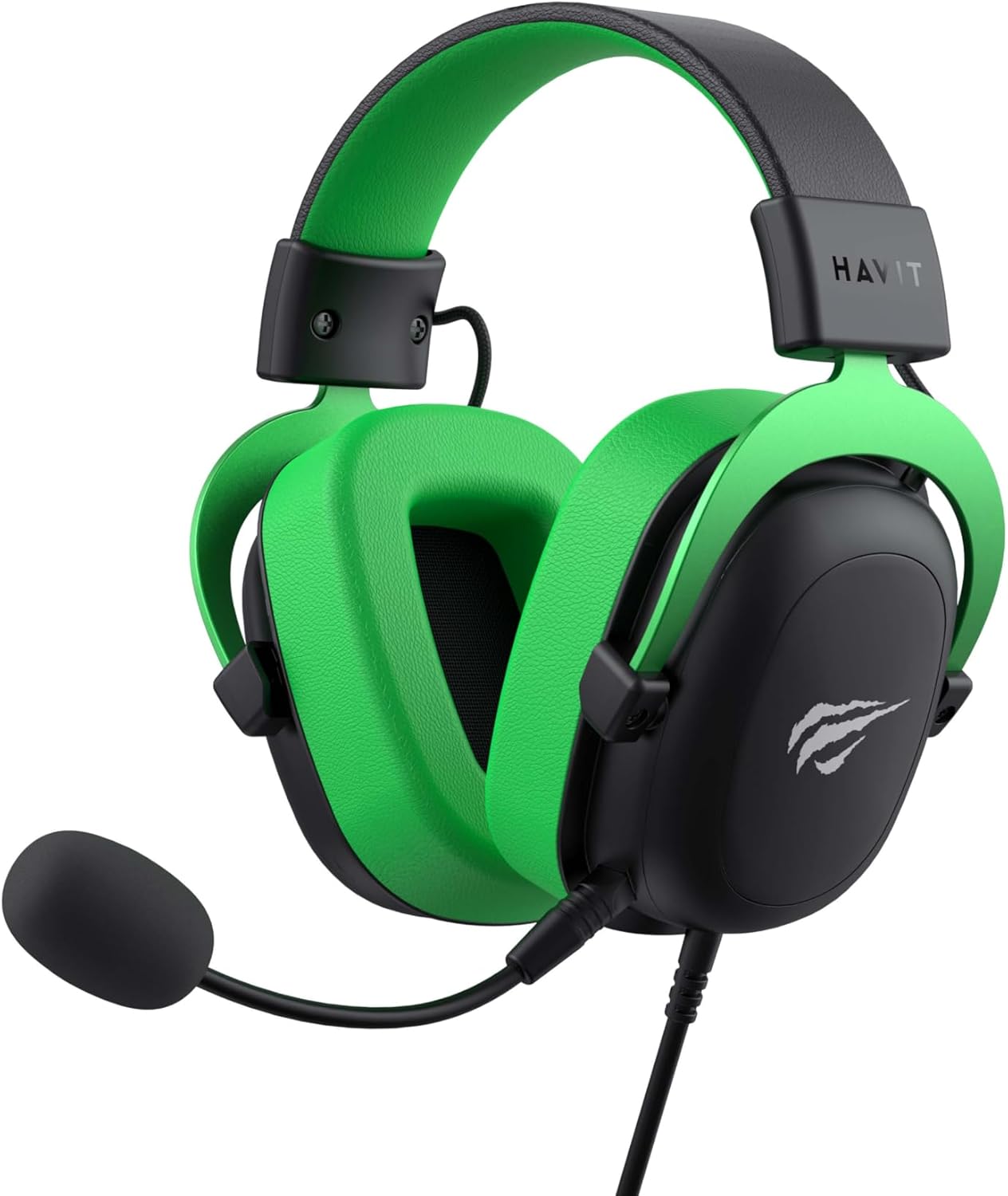 Headset gamer Havit HV-H2002d verde com microfone flexível e almofadas confortáveis