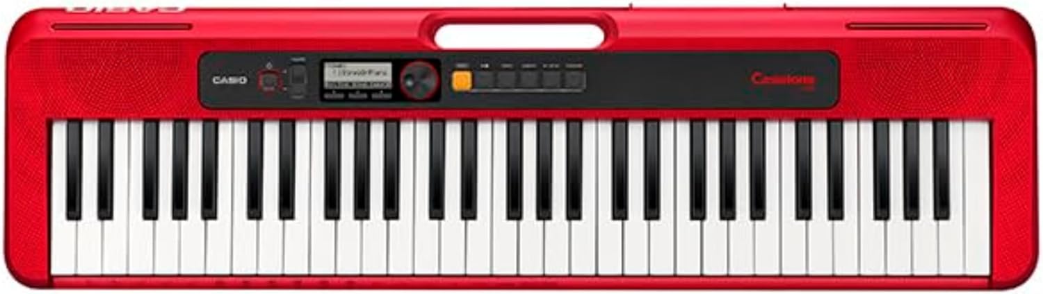 Casio Casiotone CT-S200RD teclado portátil vermelho com 61 teclas e painel LCD