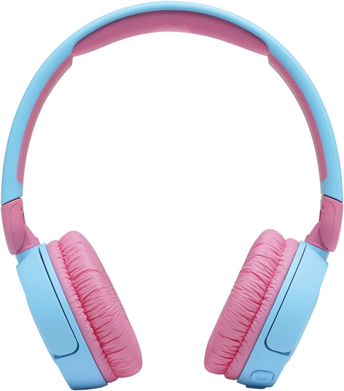 Fone de ouvido infantil JBL JR310BT Bluetooth azul claro e rosa com controle de volume seguro e design confortável