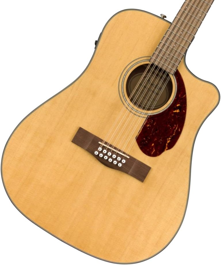 Fender CD-140SCE violão acústico 12 cordas com tampo de abeto sólido e corte dreadnought natural