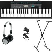Teclado Casio CTK-2550 PPK com 61 teclas, suporte e fones de ouvido AKG inclusos