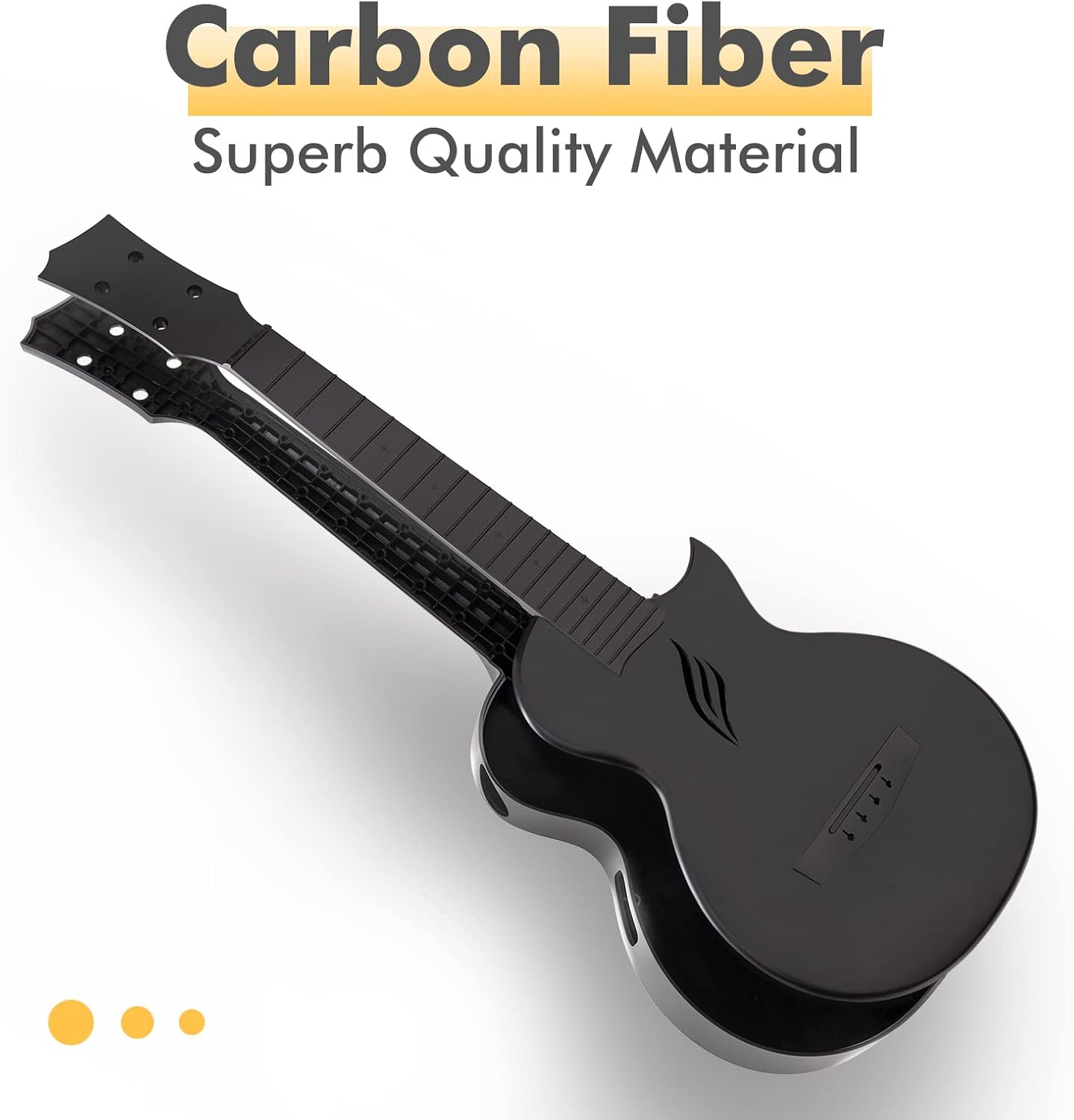 Ukulele Enya Nova U de fibra de carbono preto fosco destacando material de alta qualidade