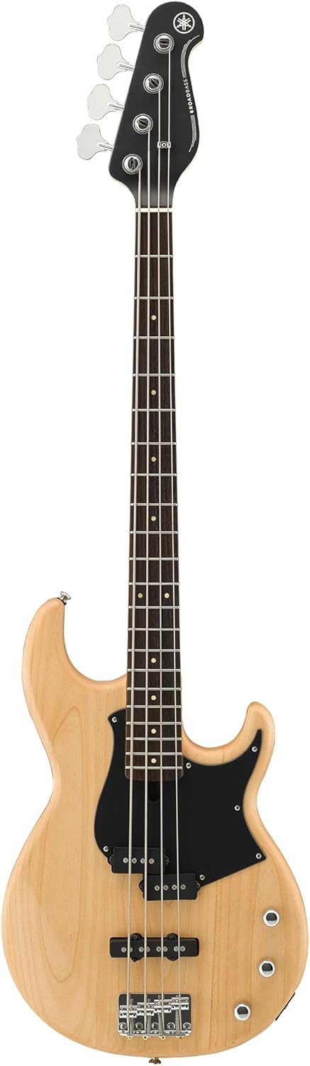 Yamaha BB234 YNS Contrabaixo Elétrico 4 cordas com acabamento natural acetinado e escudo preto.