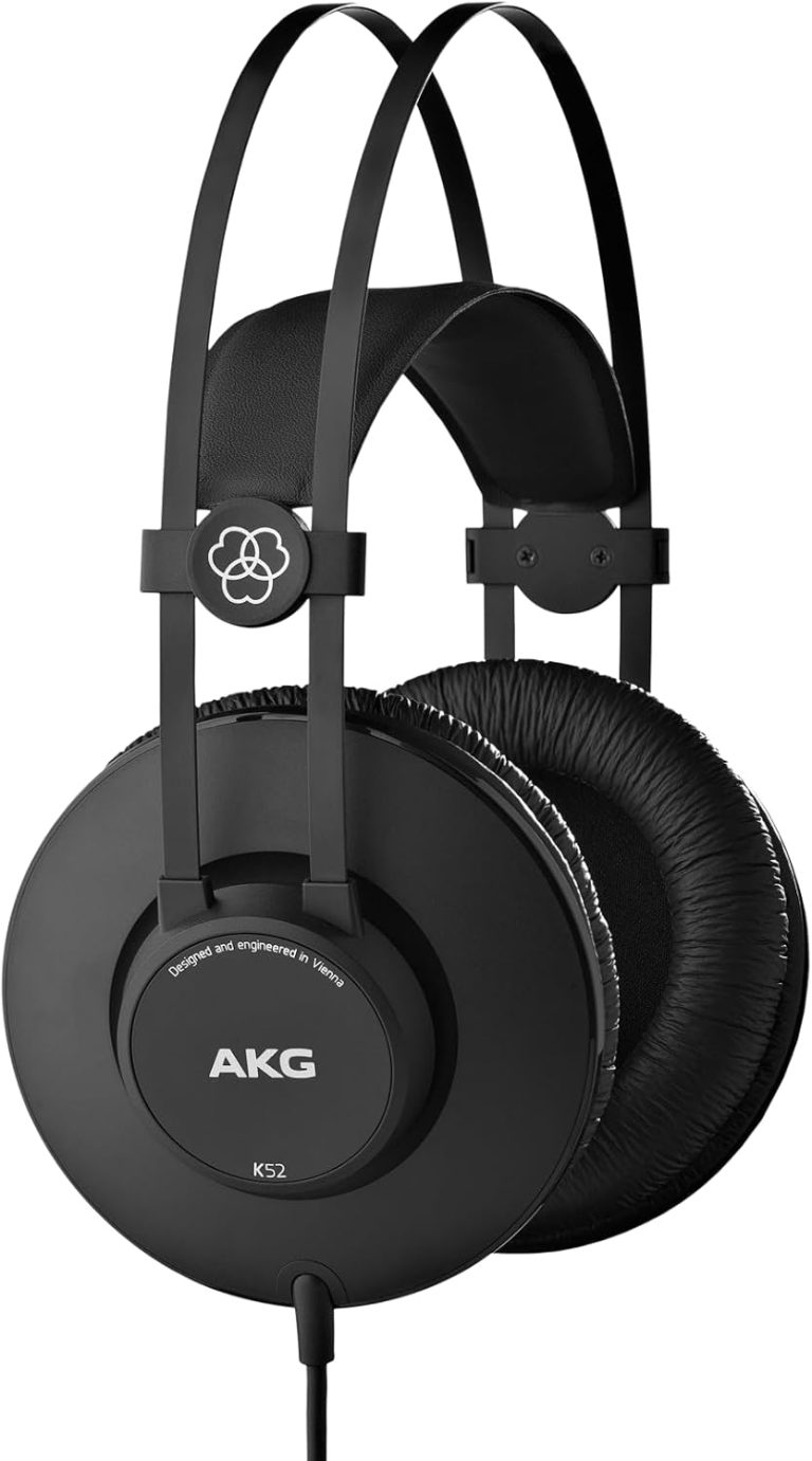 Fone de ouvido AKG K52 preto over-ear fechado com ajuste autoajustável