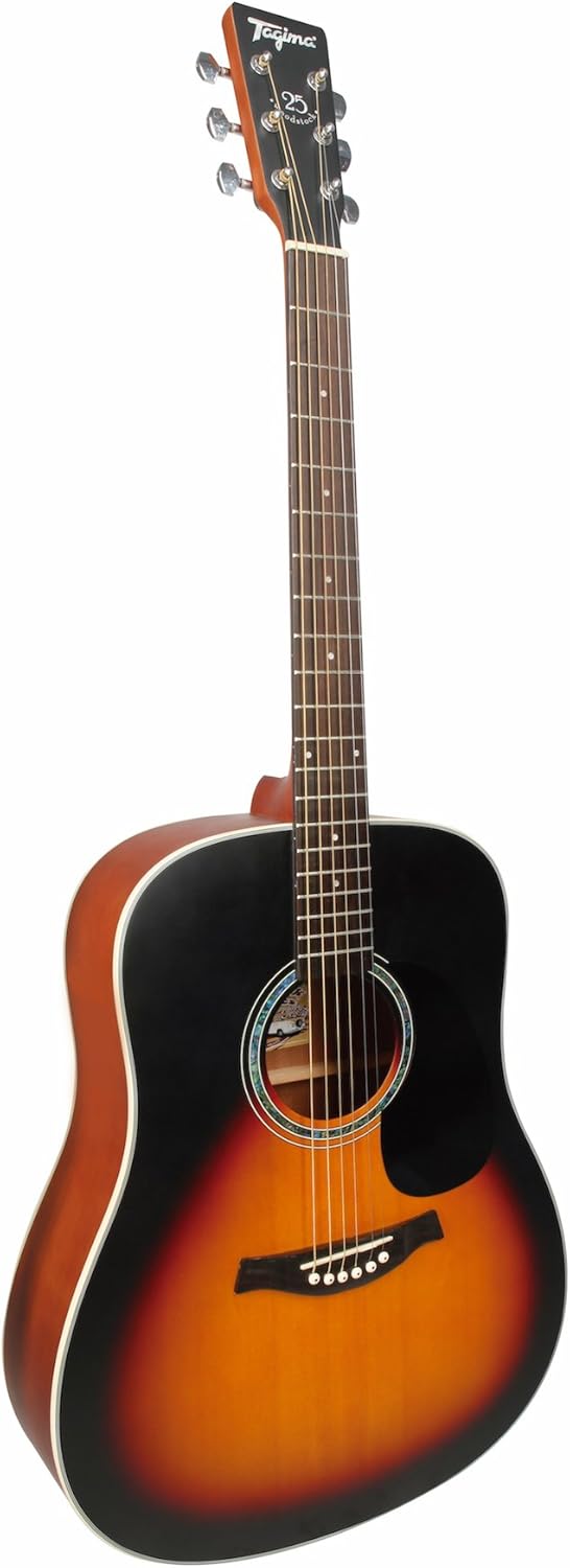 Violão eletro-acústico Tagima TW 25 EQ DSB sunburst com corpo em madeira e tarraxas cromadas