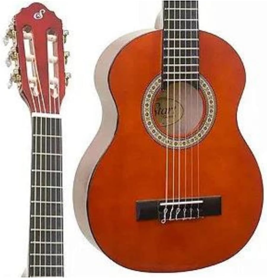 Violão infantil Giannini 1/4 acústico nylon com corpo marrom e cabeça vermelha