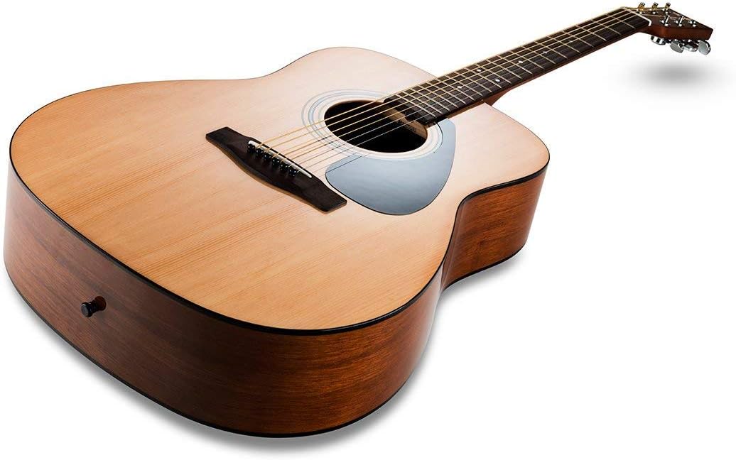 Violão Yamaha F 310 folk acústico natural vista lateral corpo e braço