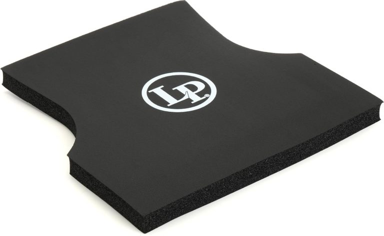 Almofada para cajon Latin Percussion LP1451 em neoprene extragrosso preta com logo LP branca ao centro