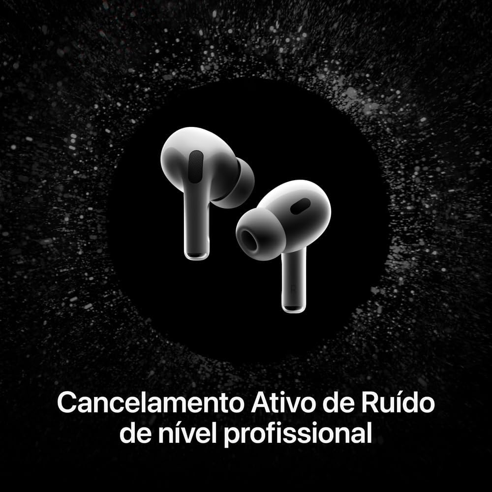 Apple AirPods Pro 2ª geração com cancelamento ativo de ruído nível profissional