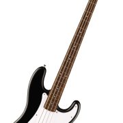 Contrabaixo Squier by Fender Precision Bass preto 4 cordas corpo fino e leve com captador split single coil e controles de volume e tom