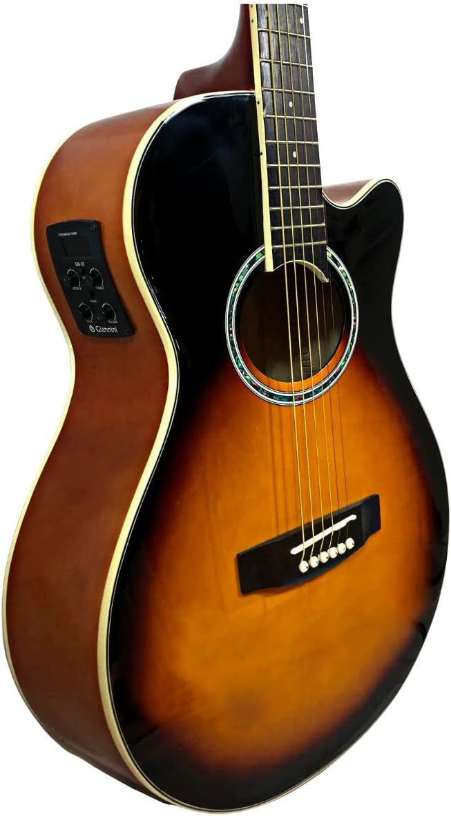 Violão Giannini GSF1D CEQ Mini-Jumbo com captador eletrônico e tuner Three Tone Sunburst