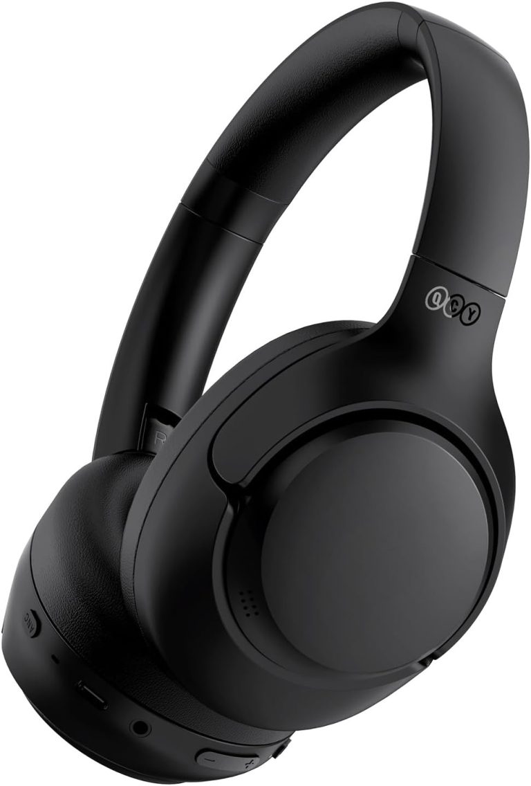 Fone de ouvido QCY H3 ANC preto Bluetooth over-ear com cancelamento de ruído