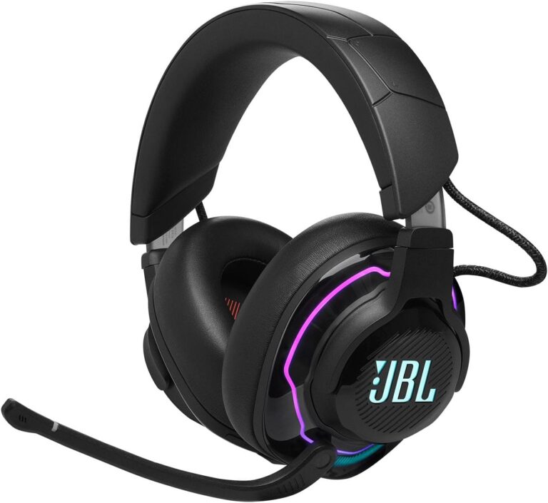 Fone de ouvido JBL Quantum 910 Bluetooth gamer over ear sem fio com iluminação RGB