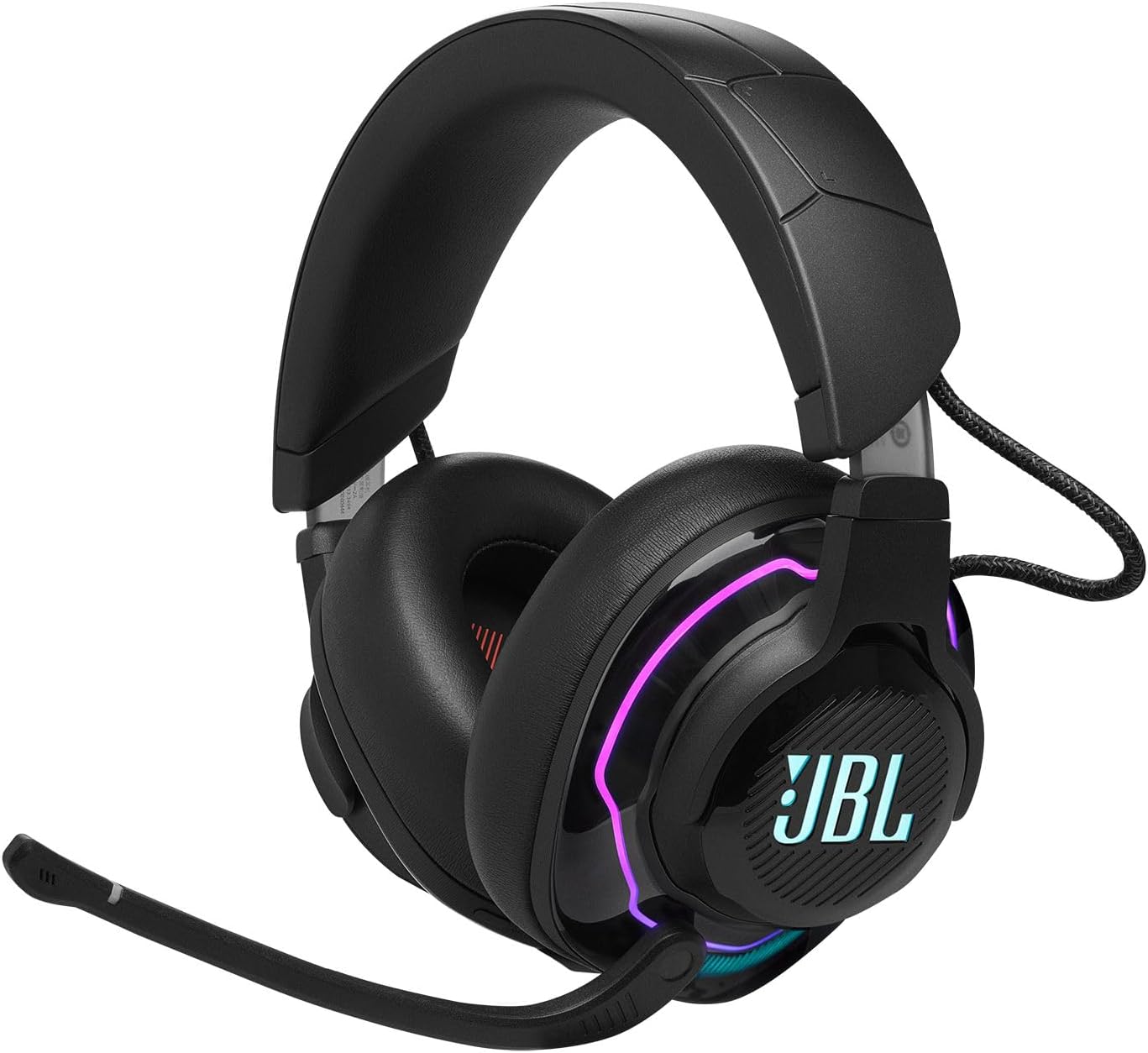 Fone de ouvido JBL Quantum 910 Bluetooth gamer over ear sem fio com iluminação RGB