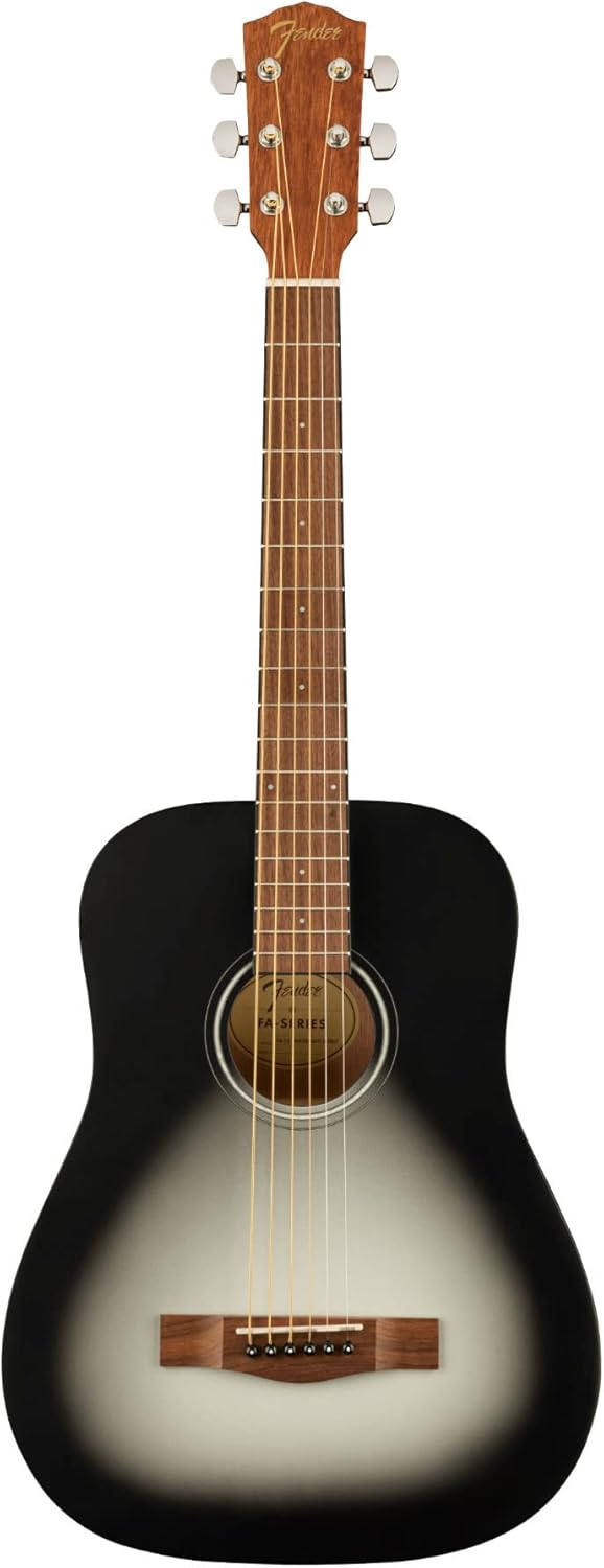 Fender FA-15 3/4 violão acústico sunburst preto com cordas de aço