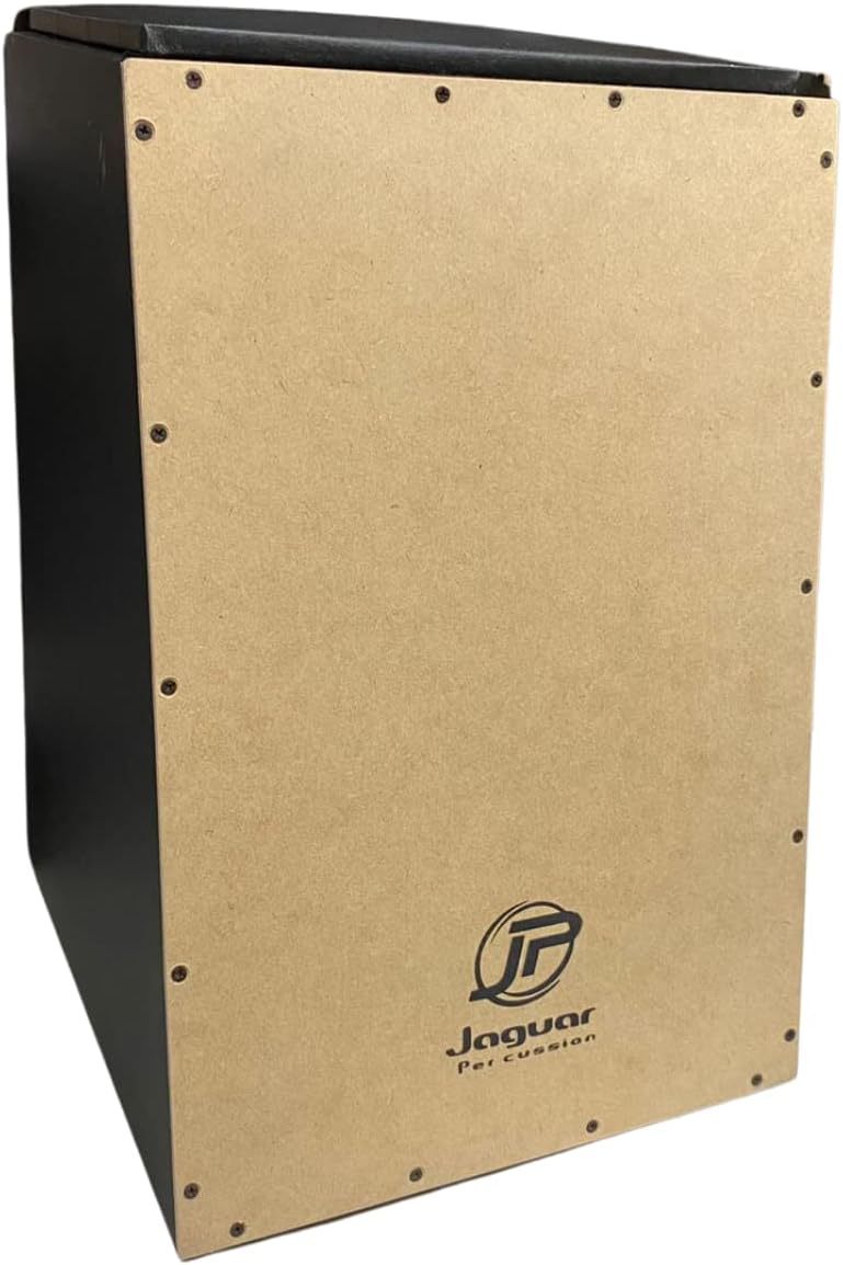 Cajon acústico Jaguar CJ1000 K2 PB 006 com frente madeira clara e laterais pretas