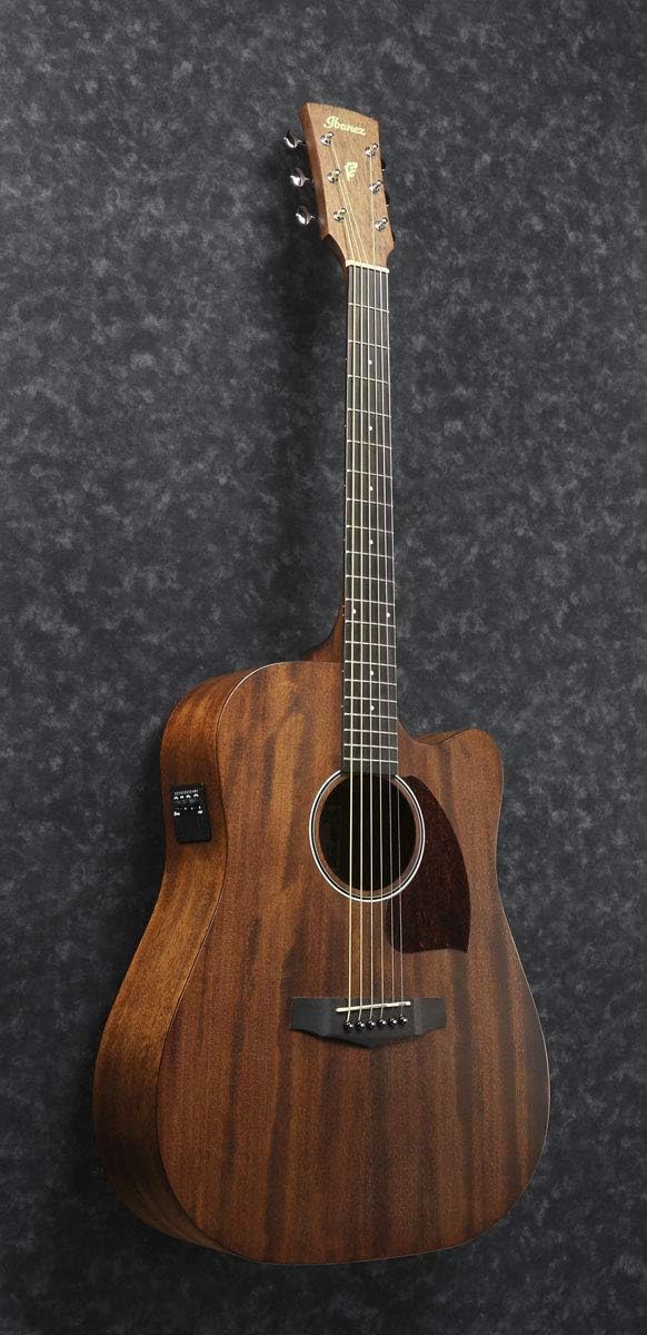 Violão eletroacústico Ibanez PF 12MHCE OPN em madeira natural com cutaway e equalizador embutido na lateral