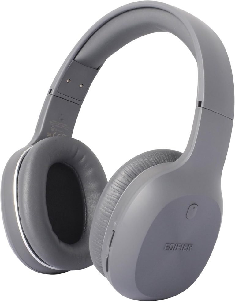 Fone de ouvido Edifier W600BT Bluetooth 5.1 over-ear cinza escuro com design confortável e botões de controle