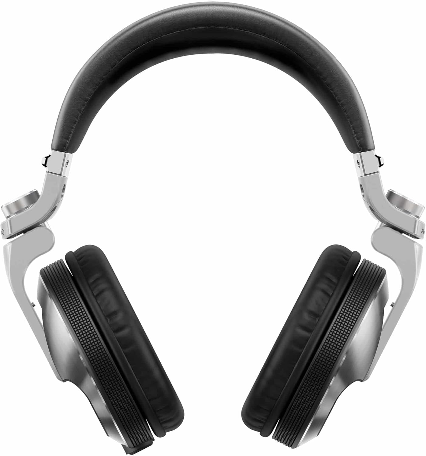 Fone Pioneer HDJ-X10 em ângulo lateral com estrutura metálica prateada e almofadas pretas confortáveis
