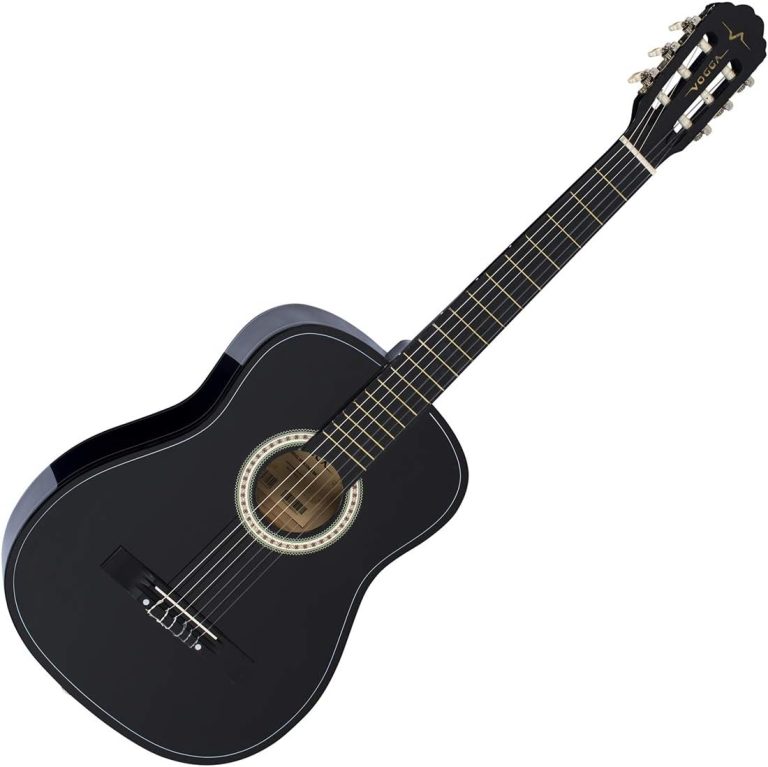 Violão clássico acústico Vogga VCA104N BK preto 38 polegadas com acabamento brilhante.