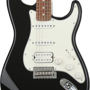 Guitarra elétrica Fender Player Stratocaster HSS preta com escala em pau ferro e captadores HSS