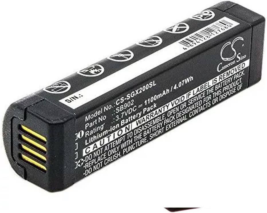 Bateria recarregável Shure SB902 com especificações técnicas e advertências visíveis