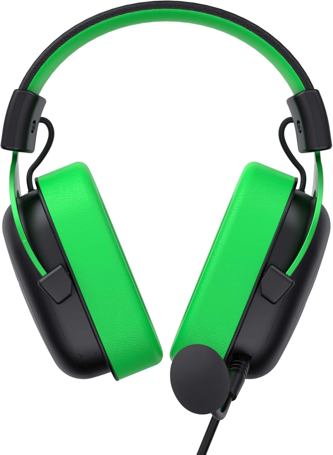 Fone de ouvido gamer Havit HV-H2002d verde com microfone flexível visto de frente