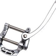 Bigsby B5 vibrato para guitarra elétrica em alumínio com acabamento prateado e alavanca longa curva