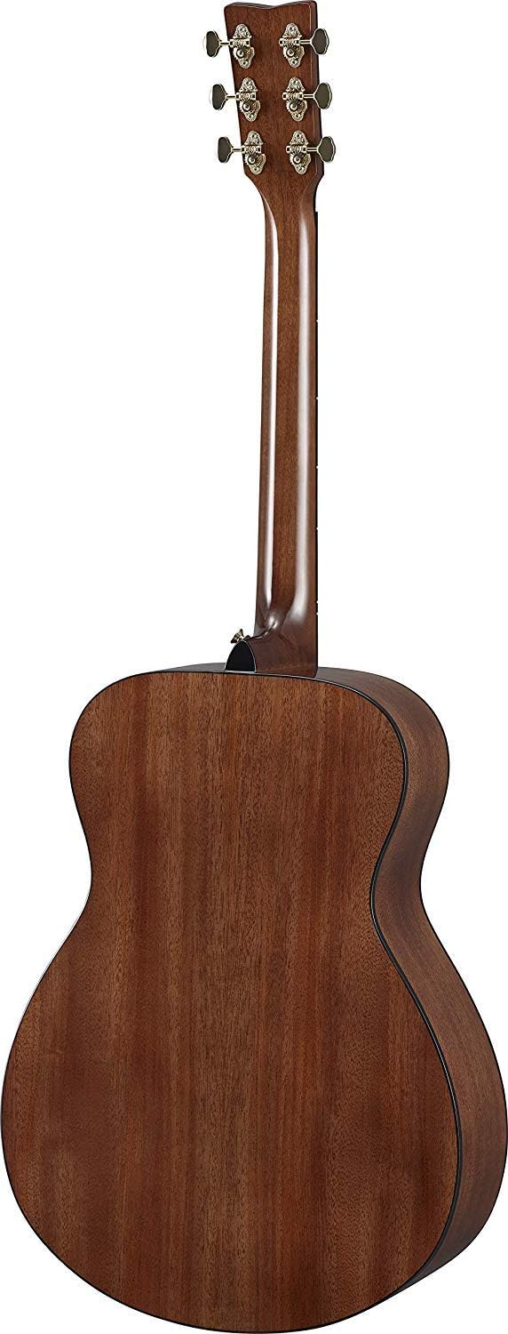 Parte traseira do violão Yamaha STORIA III eletroacústico marrom chocolate com tarraxas douradas