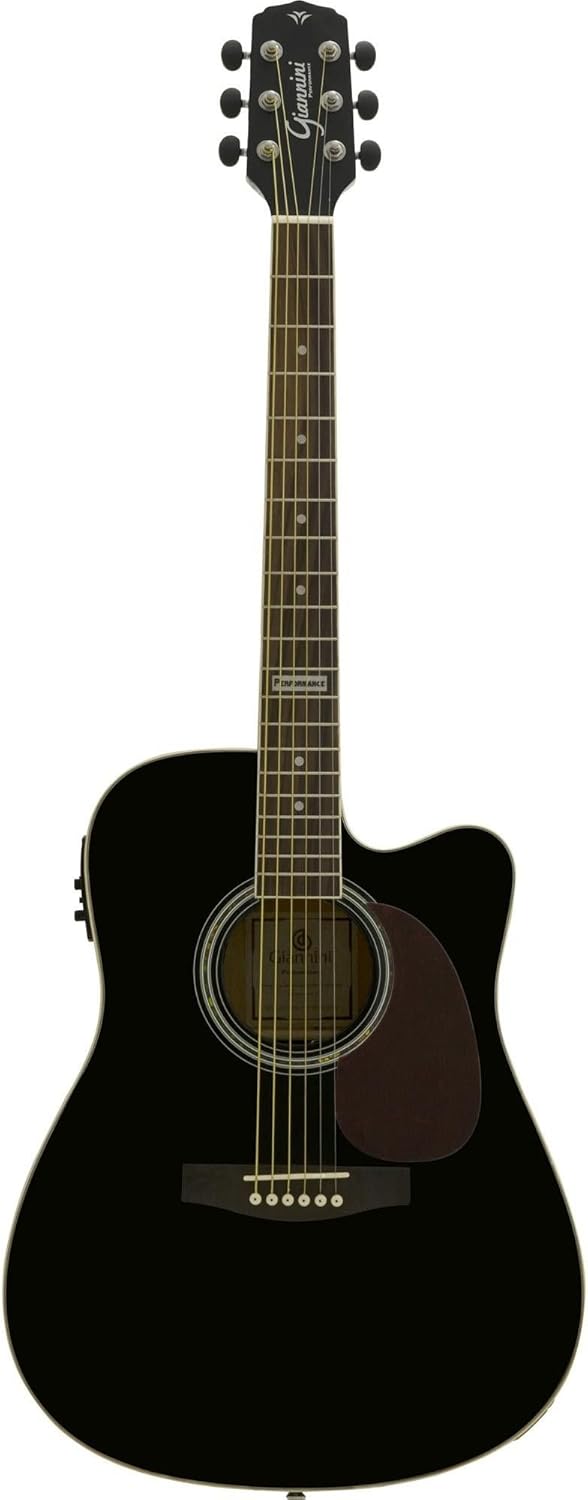 Violão Giannini GF1D eletroacústico preto com cutaway e equalizador