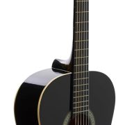 Violão acústico Giannini N-14Bk preto verniz brilhante em ângulo lateral