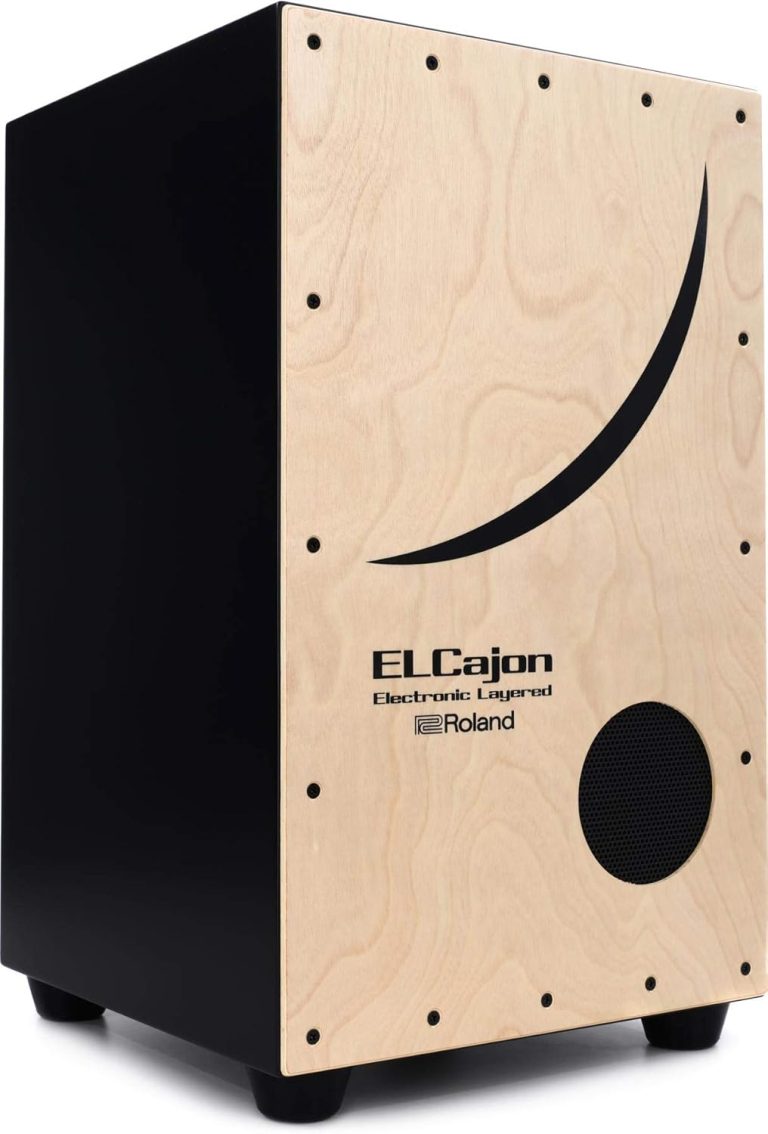 Roland EC-10 ELCajon cajon eletrônico com amplificador integrado em madeira clara e preto