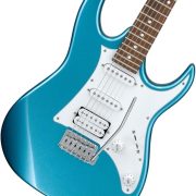 Guitarra elétrica Ibanez Gio GRX40 azul metálico claro com captadores HSS e braço de madeira.