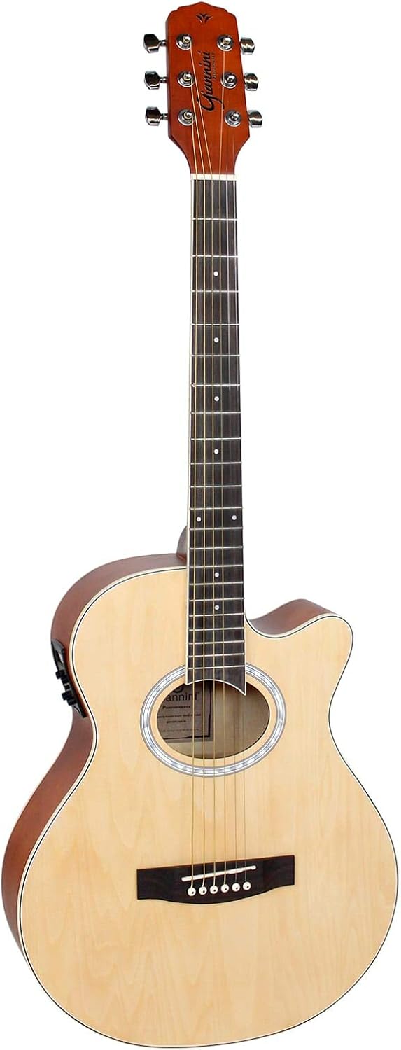 Violão Giannini GSF-1D eletroacústico com corpo natural e corte, vista frontal