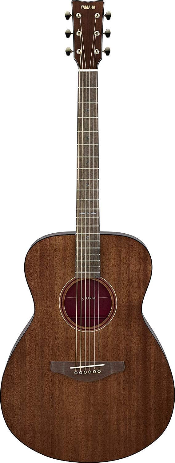Violão Yamaha STORIA III eletroacústico marrom chocolate visto de frente com acabamento fosco
