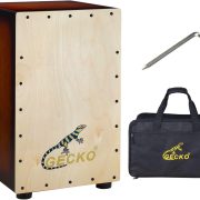 Cajon GECKO BOX feito de bétula com cordas ajustáveis, acompanha chave Allen e bolsa preta para transporte