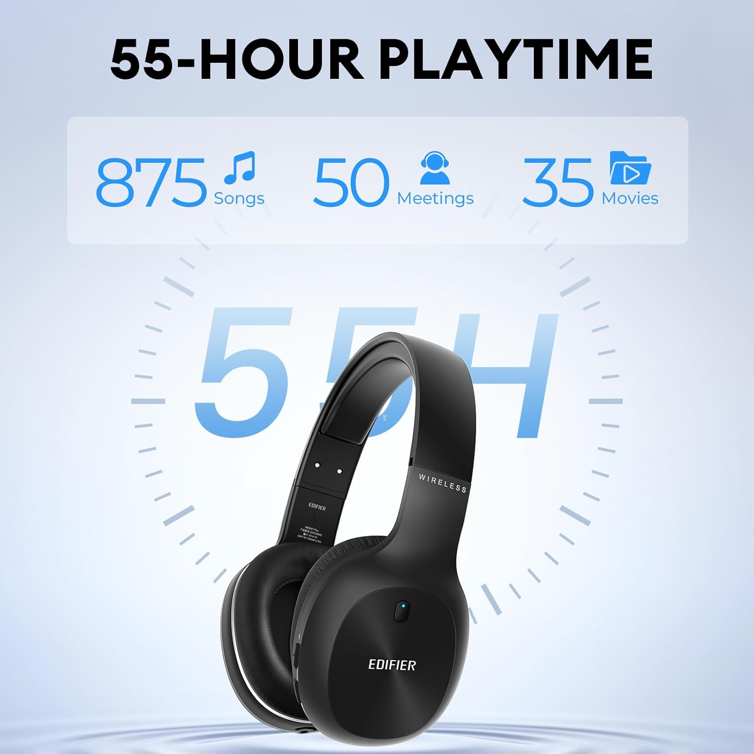 Edifier W800BT PLUS com até 55 horas de reprodução contínua de música, reuniões e filmes
