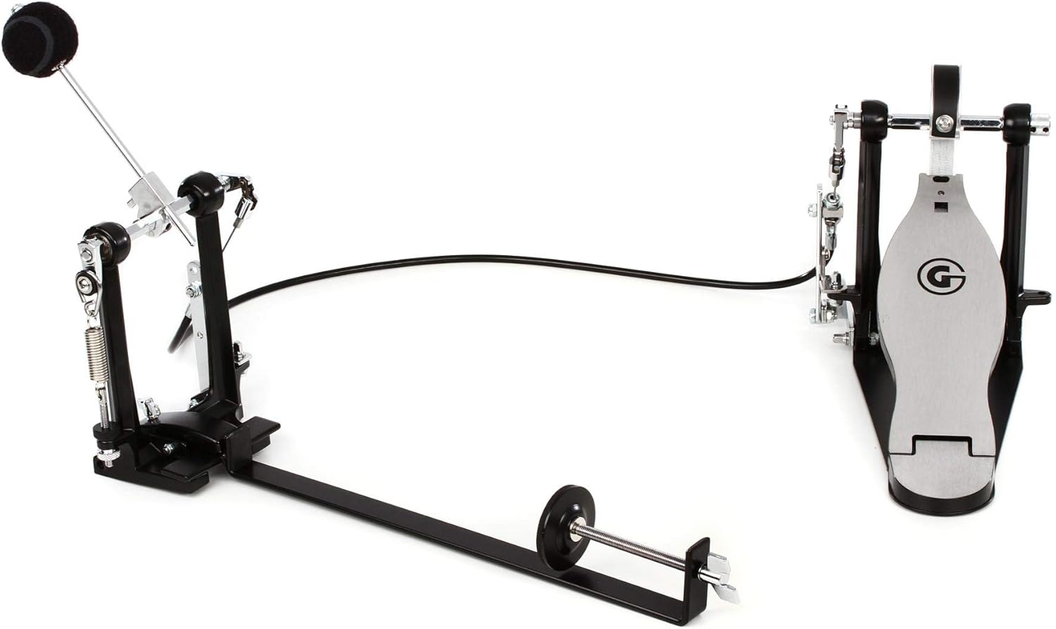 Pedal para cajon Gibraltar G3GCP com suporte metálico preto e detalhes em metal prateado, batedor de espuma, mola e base ajustável.