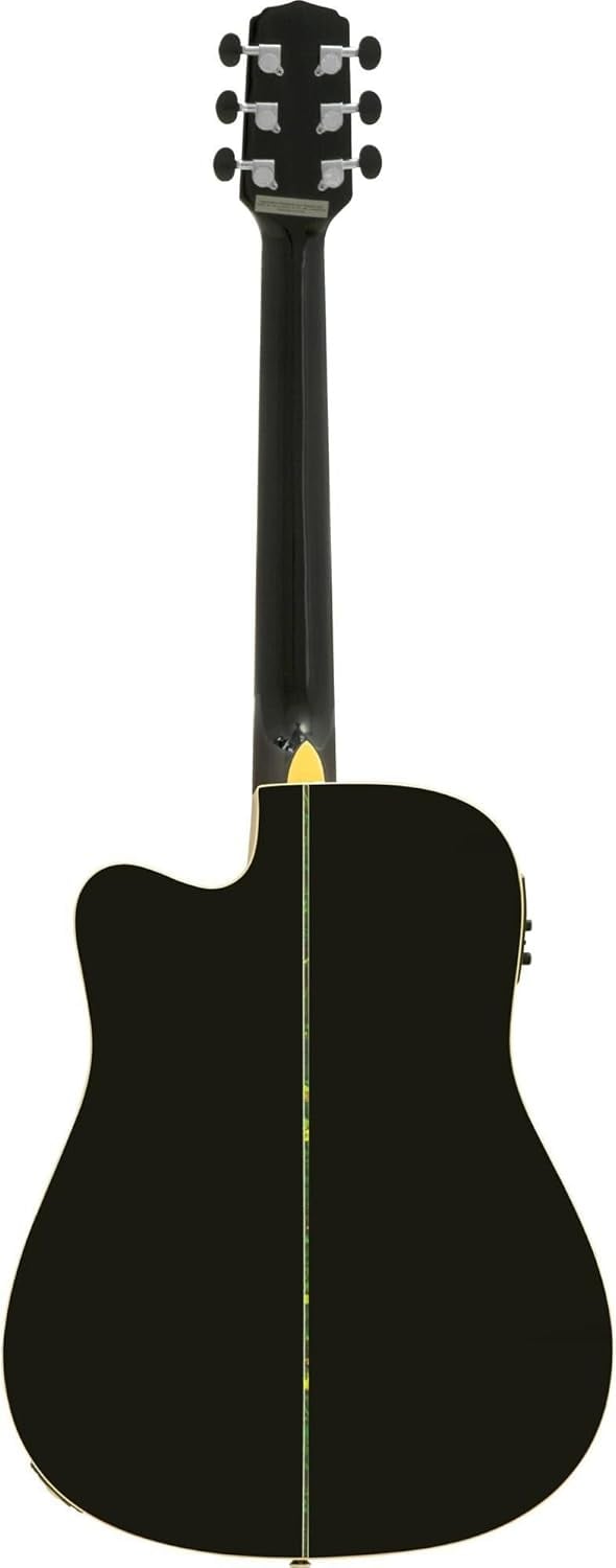 Parte traseira violão Giannini GF1D preto com cutaway e equalizador
