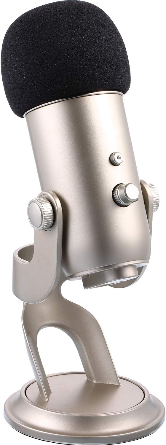 Microfone Blue Yeti com capa protetora de espuma preta Mudder