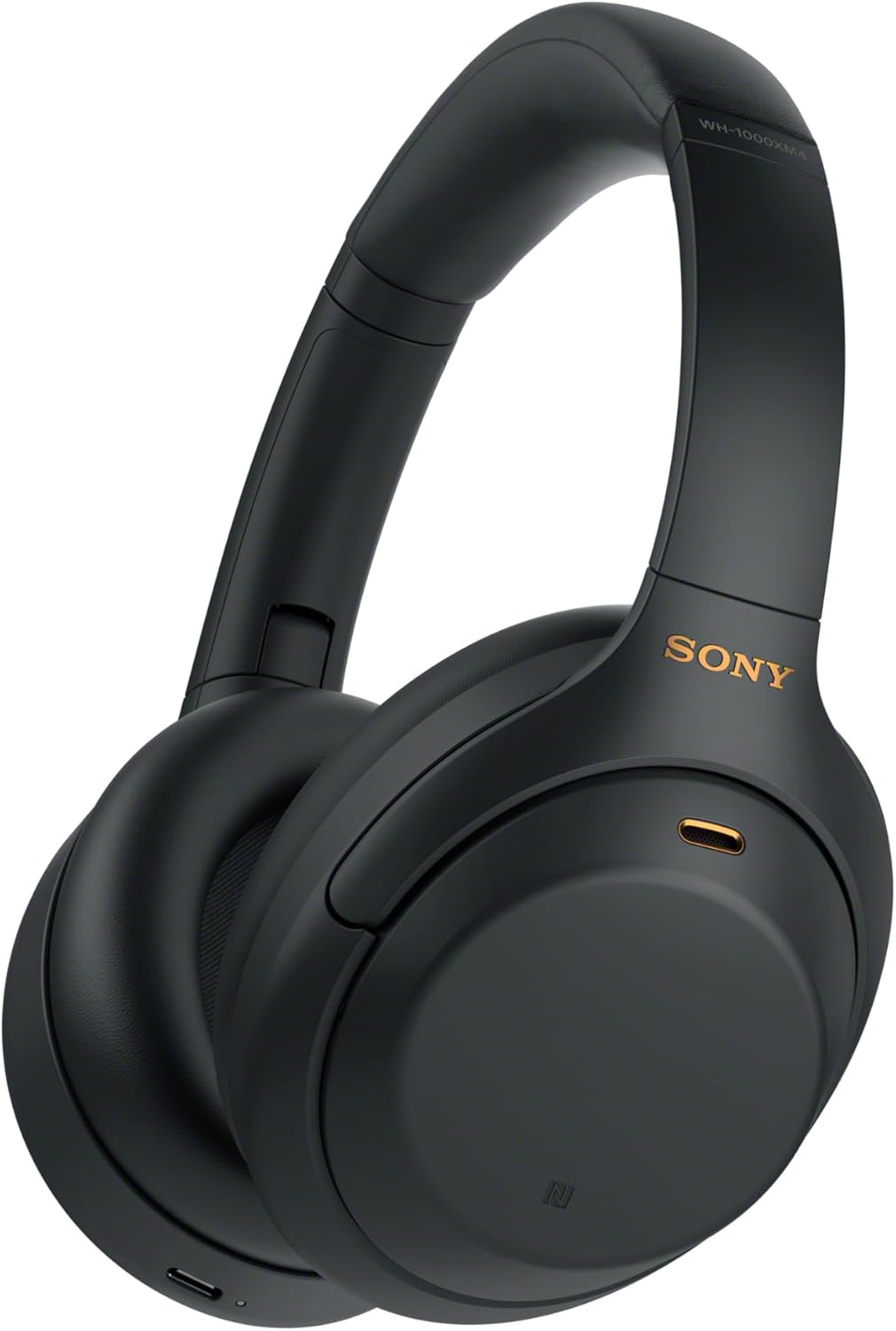 Fone de ouvido Sony WH-1000XM4 preto com cancelamento de ruído ativo e design confortável