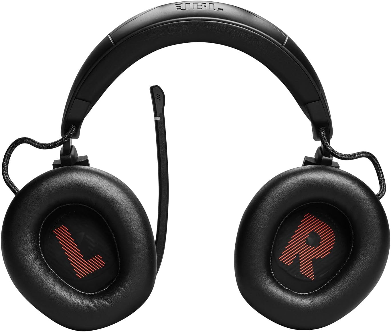 Interior das almofadas do headset JBL Quantum 910 com indicação L e R