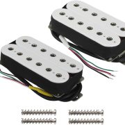 Conjunto de captadores Humbucker para violão elétrico FLEOR Alnico 5 branco com 12 polos e parafusos