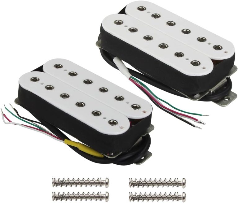 Conjunto de captadores Humbucker para violão elétrico FLEOR Alnico 5 branco com 12 polos e parafusos