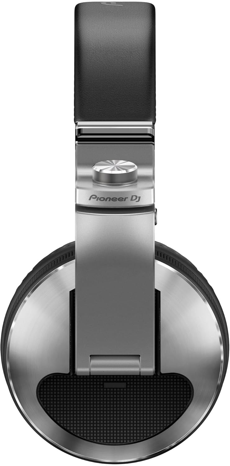 Fone de ouvido Pioneer HDJ-X10 vista frontal com arco acolchoado preto e estrutura metálica prata