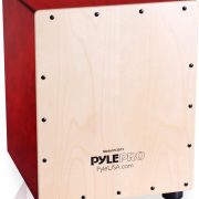 Cajon Pyle CJD15 madeira vermelha com frente clara e pés antivibração design compacto