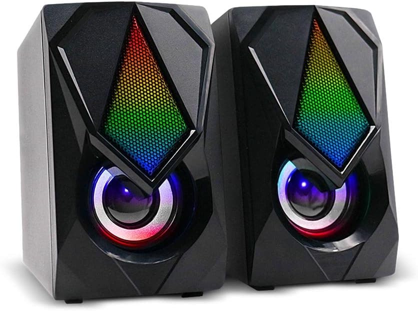 Caixas de som gamer Multilaser SP951 2.0 com LED RGB multicolorido e 12W RMS
