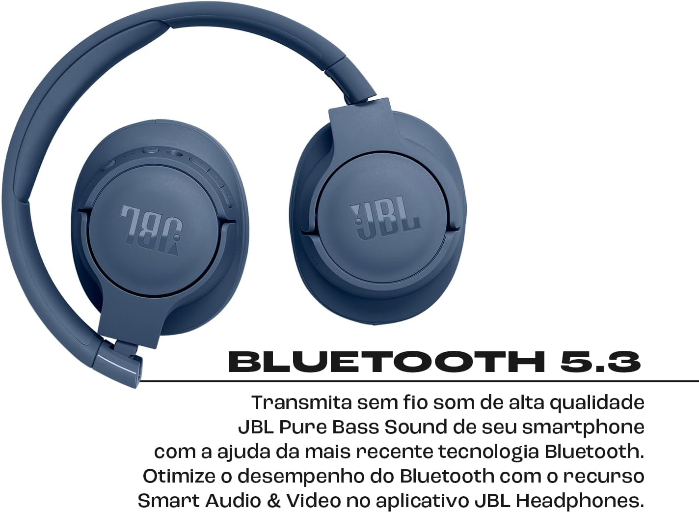 Fone JBL Tune 770NC com Bluetooth 5.3 e Smart Audio & Video em fundo branco