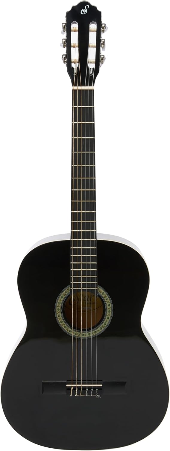 Violão acústico Giannini N-14Bk preto verniz brilhante vista frontal